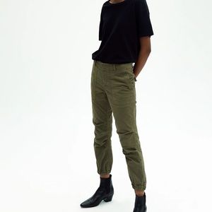 Nili Lotan 111/88 Cropped Military Pants Camo Green Sz 12